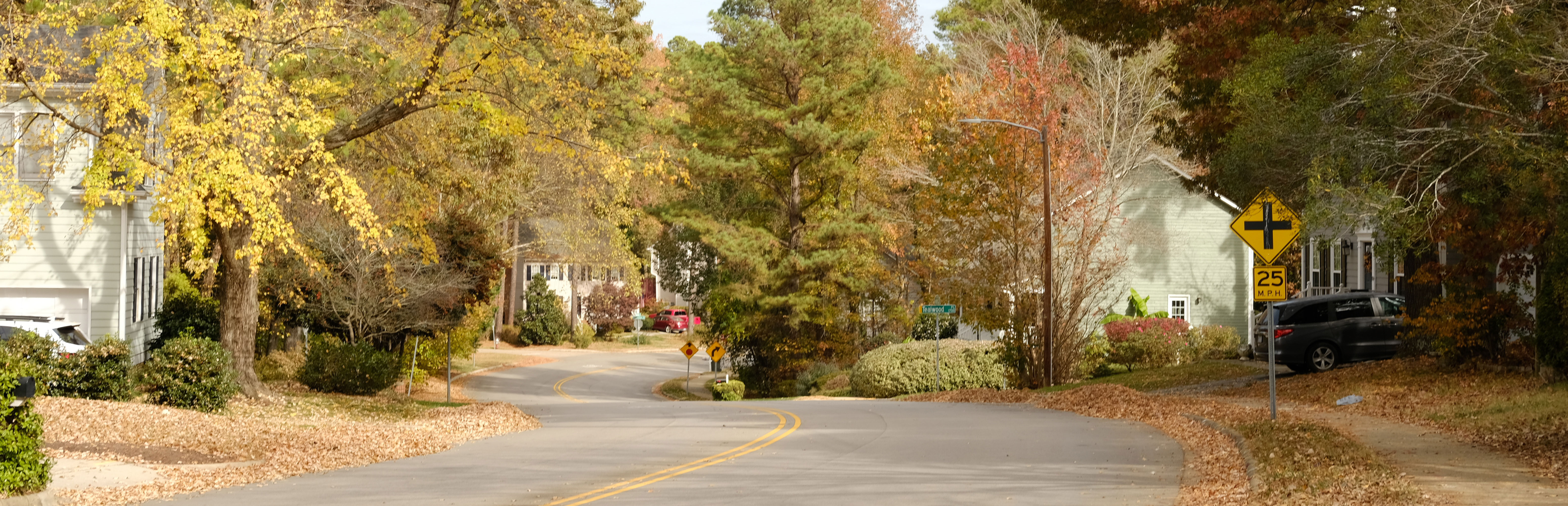 image of a windy residential roadway 